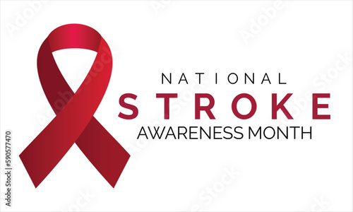 National Stroke awareness month is observed every year in May . Template for background, banner, card, poster.