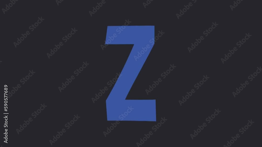 letter Z, colorful animation on black background letter Z, colorful animation on black background