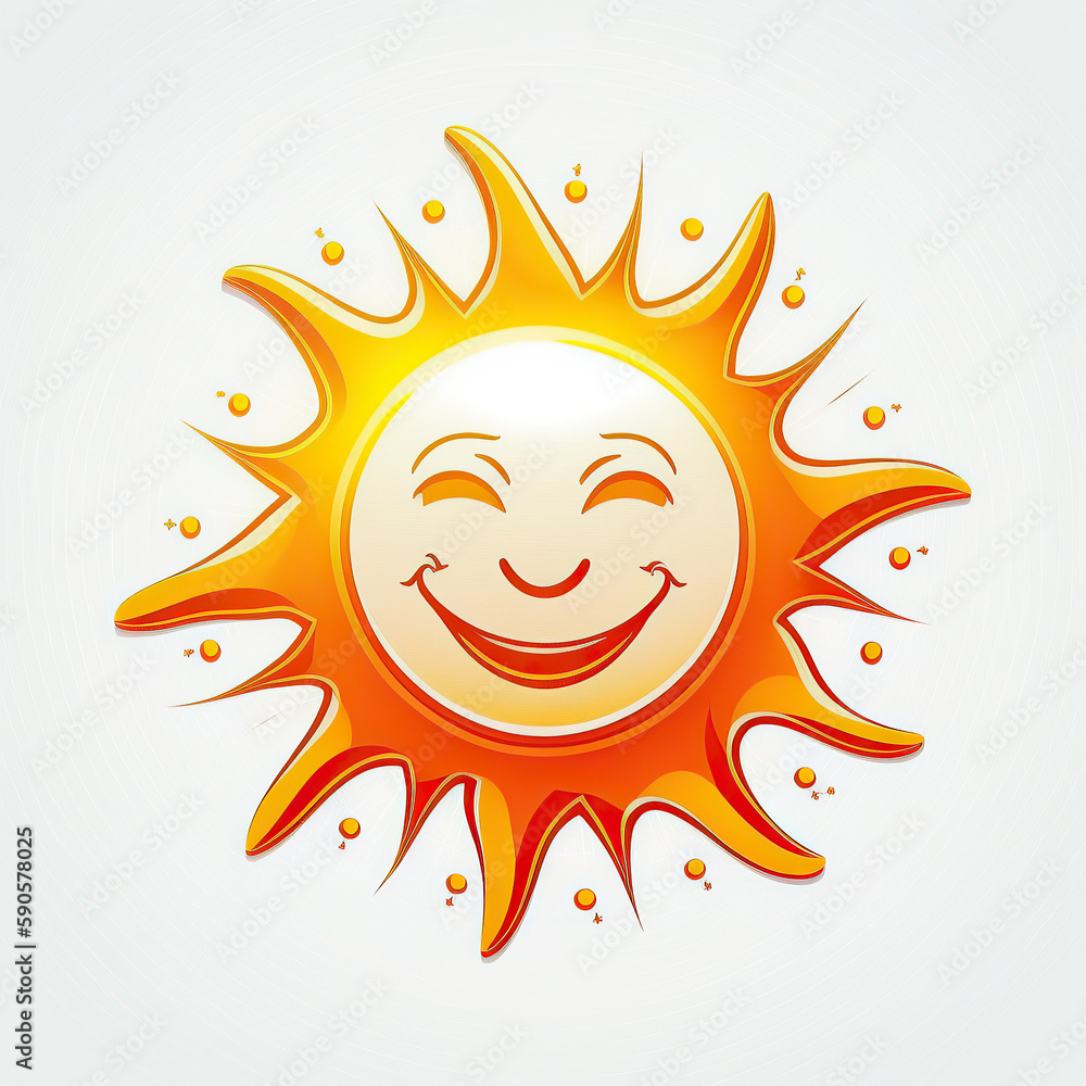 ai generated illustration of a sun with smiling face ai generated illustration of a sun with smiling face