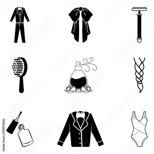 set of icons for fashion design