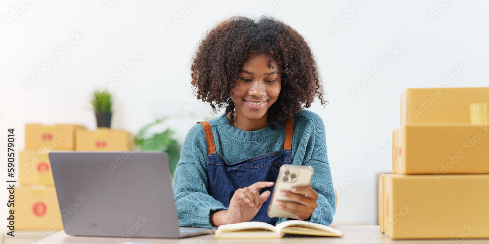 Beautiful American African woman completes KYC using an online banking program in order to open a digital savings account. The definition of cyber security Beautiful American African woman completes KYC using an online banking program in order to open a digital savings account. The definition of cyber security