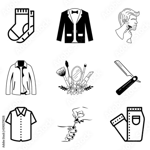 fashion icons set vector