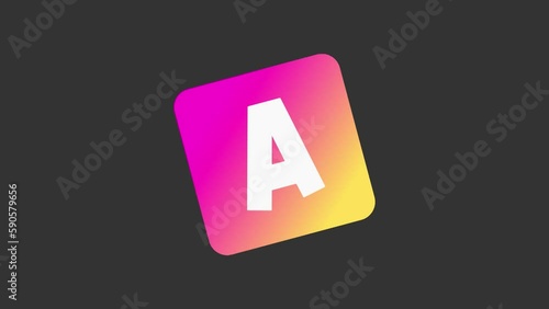 Shaking Box letter A, Animated Typeface with Gradient Element