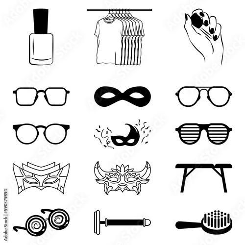 set of style, beauty, and fashion