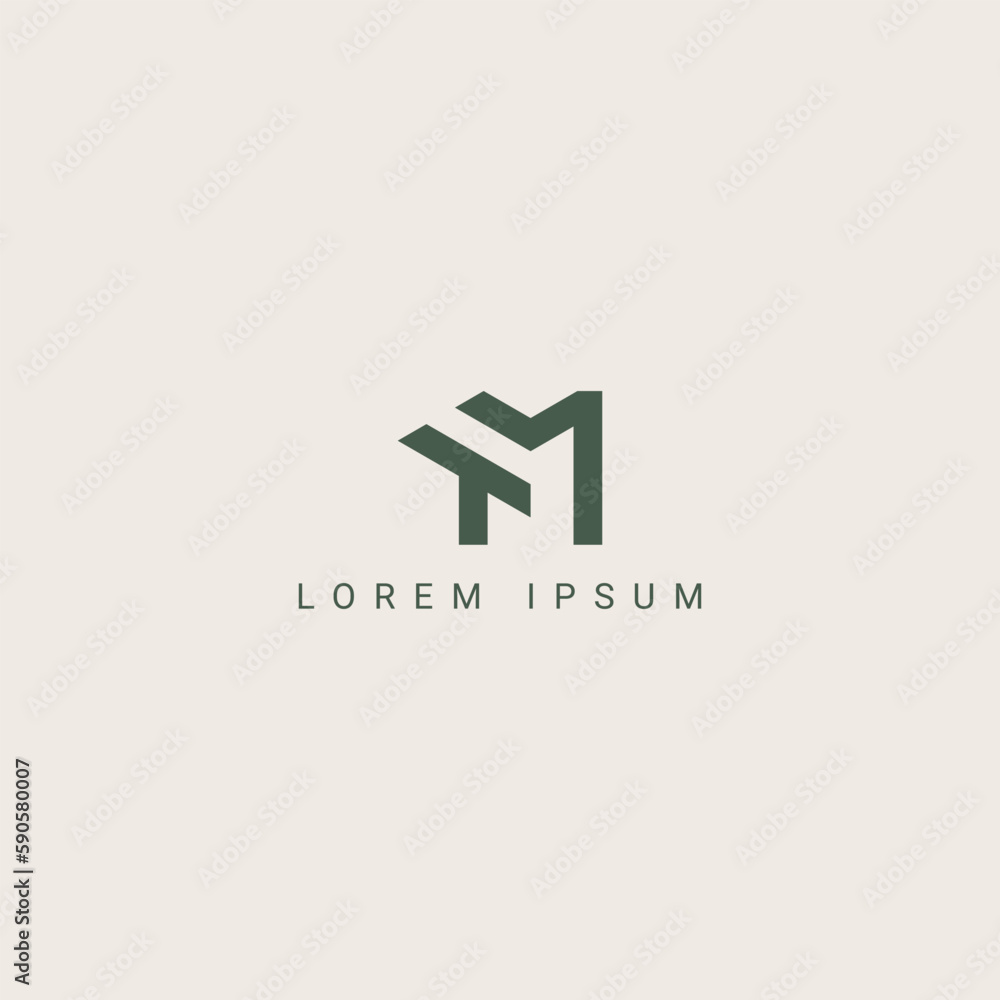 Modern creative letter TM MT logo icon design template elements. Stock ...
