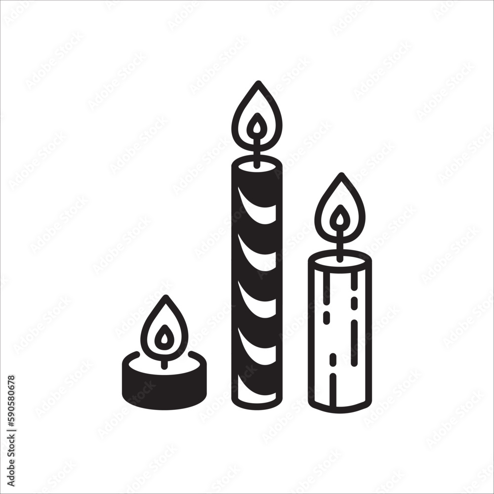 Wax Candle vector icon. Candle flat sign design. Candle with flame symbol pictogram illustration. UX UI icon Wax Candle vector icon. Candle flat sign design. Candle with flame symbol pictogram illustration. UX UI icon