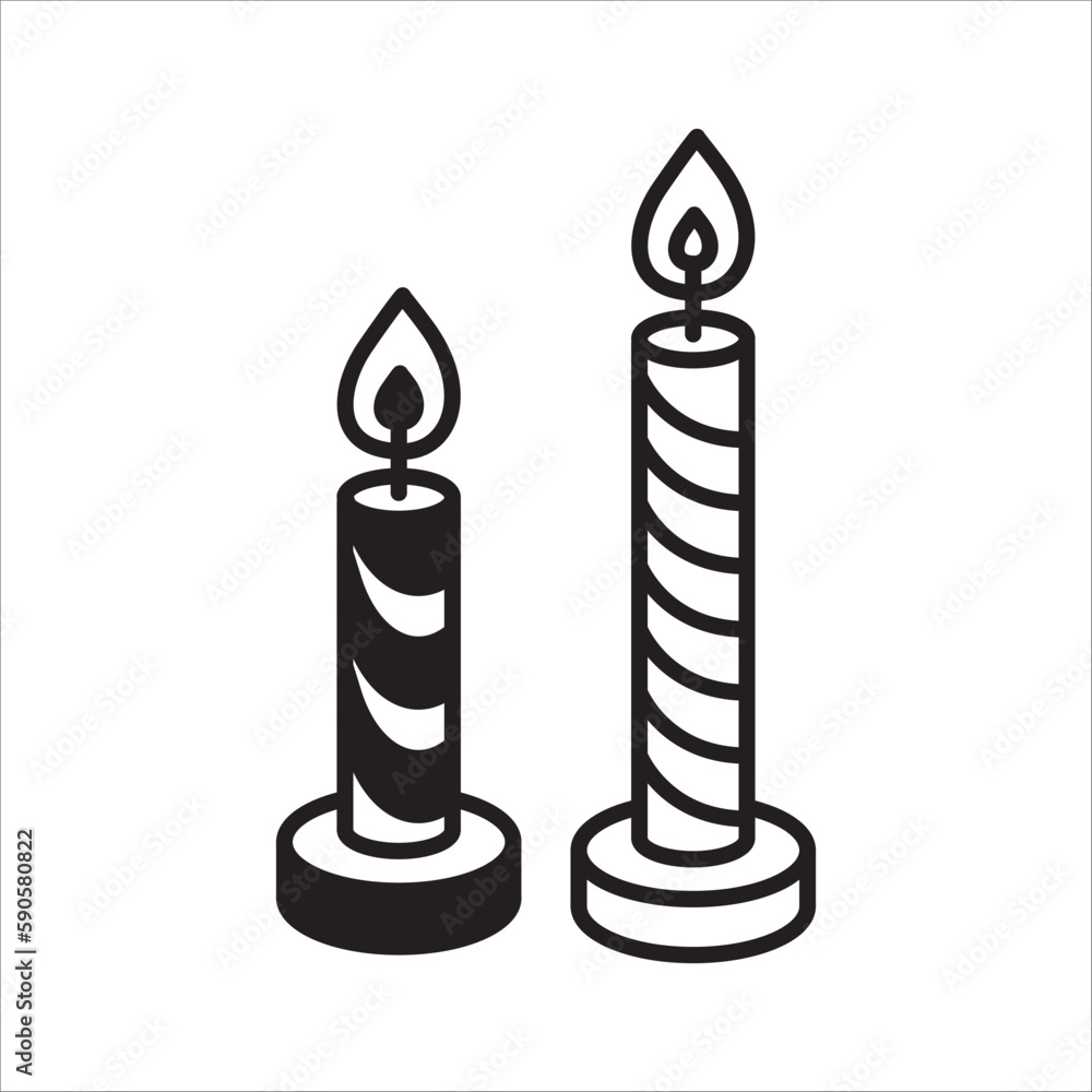 Wax Candle vector icon. Candle flat sign design. Candle with flame symbol pictogram illustration. UX UI icon