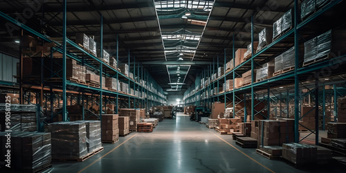 Huge distribution warehouse. Generative AI