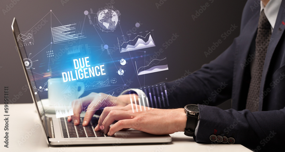 Businessman working on laptop, business concept Businessman working on laptop, business concept