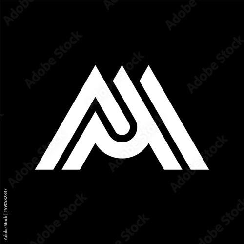 Letter AM or MA creative monogram logo