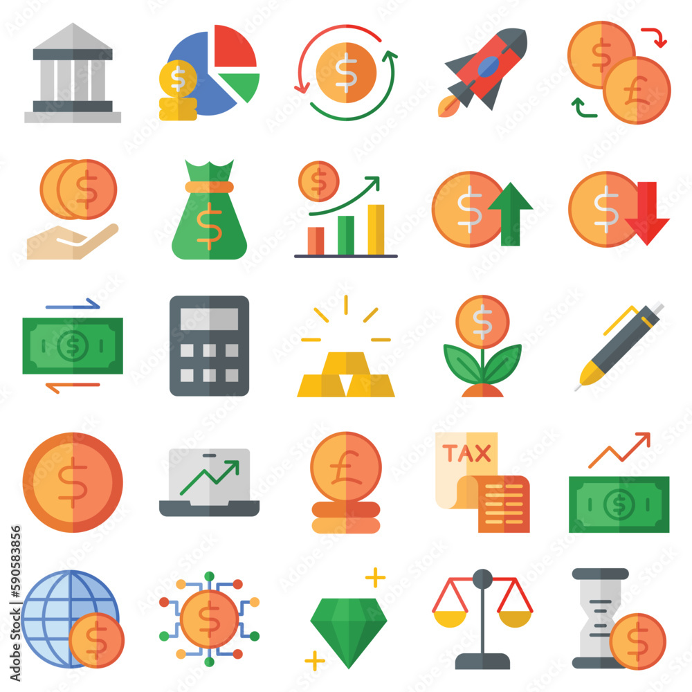 A set pack economy of (flat) style.
The collection includes of business developments, programing , web design,app design and more.