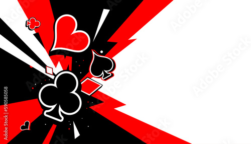 Vector illustration of abstract playing cards suit design element. Game concept