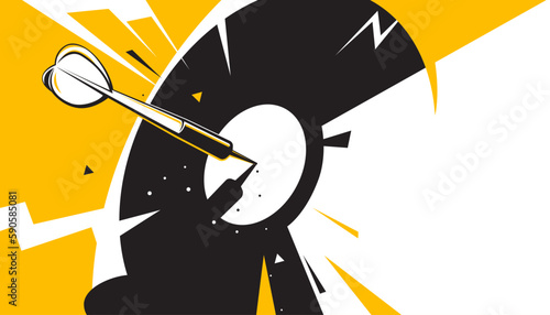 Vector illustration of abstract dartboard design element. Game concept