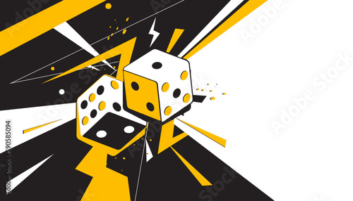 Vector illustration of abstract dice design element. Game concept