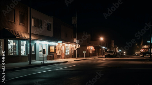 City streets at night - Generative art © Boris