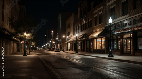City streets at night - Generative art © Boris