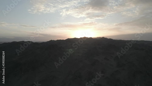 Wallpaper Mural Aerial: sunset in the mountains of Charyn Canyon, 4k Torontodigital.ca