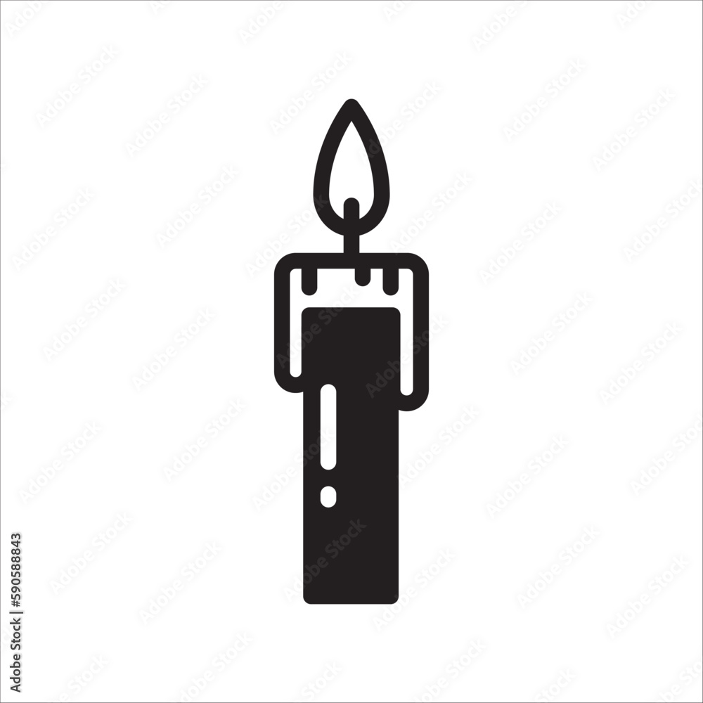 Wax Candle vector icon. Candle flat sign design. Candle with flame symbol pictogram illustration. UX UI icon Wax Candle vector icon. Candle flat sign design. Candle with flame symbol pictogram illustration. UX UI icon