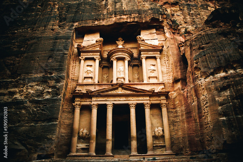 The Treasury of the Red Rose City in Petra Jordan