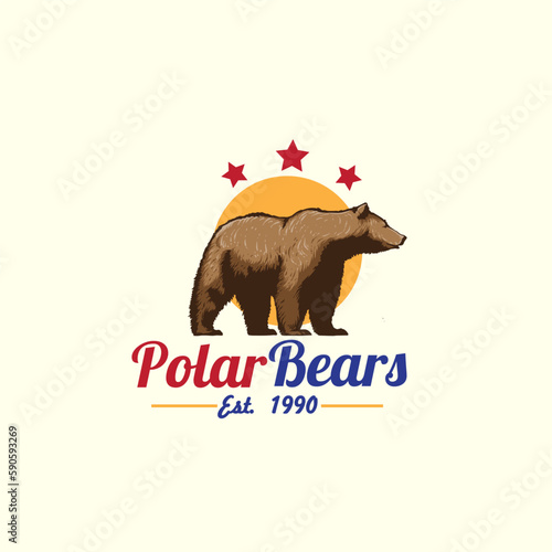 logo bears vector template illustration