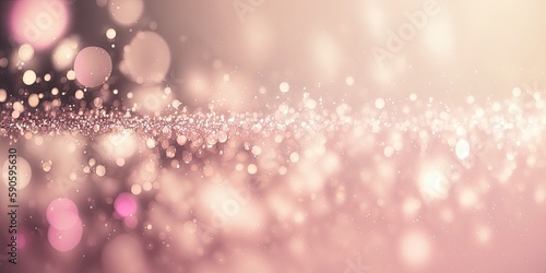 Glitter bokeh background. Unfocused shimmer pink. Crystal droplets wallpaper. Celebration.