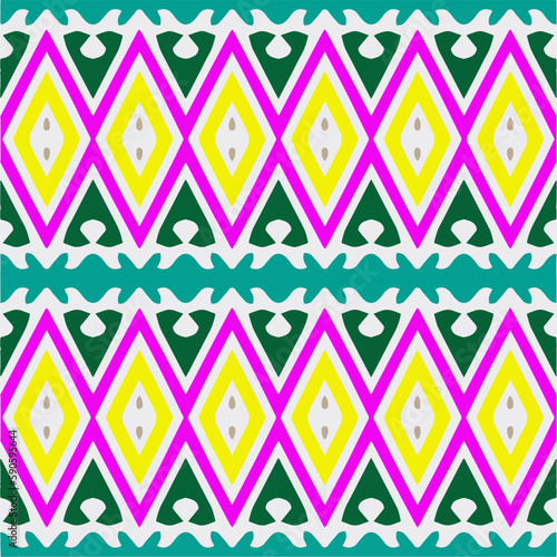 Rainbow ikat vector ~ seamless background.Tribal design for fashion,carpet, background, batik, wallpaper, clothing, wrapping, skirt.