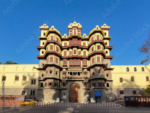 Rajwada, Indore, Madhya Pradesh. Also known as the Holkar Palace or Old Palace. Indian Architecture.