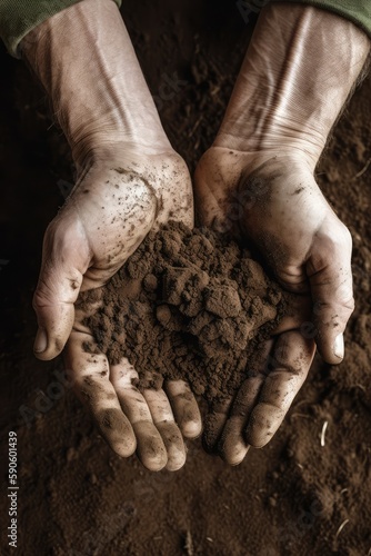 Wallpaper Mural hands collect soil and fertilizer Torontodigital.ca