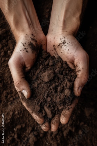 Wallpaper Mural hands collect soil and fertilizer Torontodigital.ca