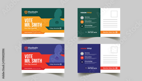 political election postcard template layout. 