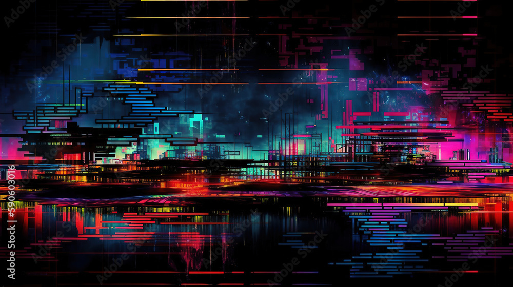 Obraz premium Digital test screen. Generative Ai