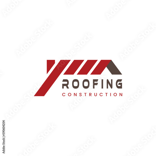 Vector roofing construction logo, simple and modern.