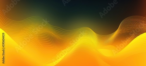 Abstract wavy yellowish background, generative ai