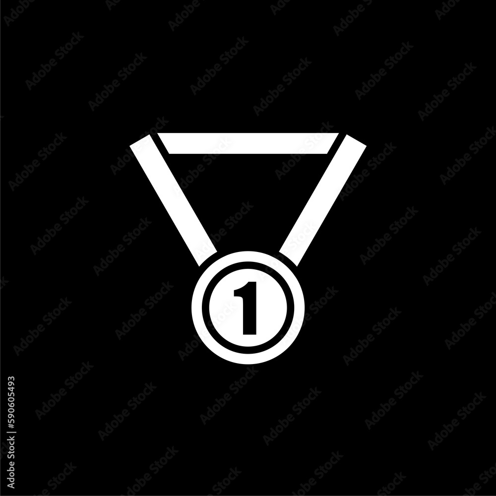 Hurling gold medal icon isolated on black background Hurling gold medal icon isolated on black background