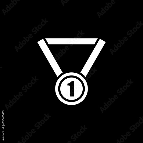 Hurling gold medal icon isolated on black background