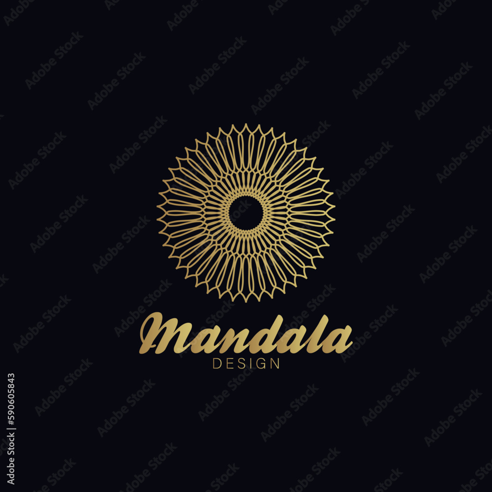 Fototapeta premium abstract geometric mandala ornament logo design,ethnic flower motif gemoteric insignia