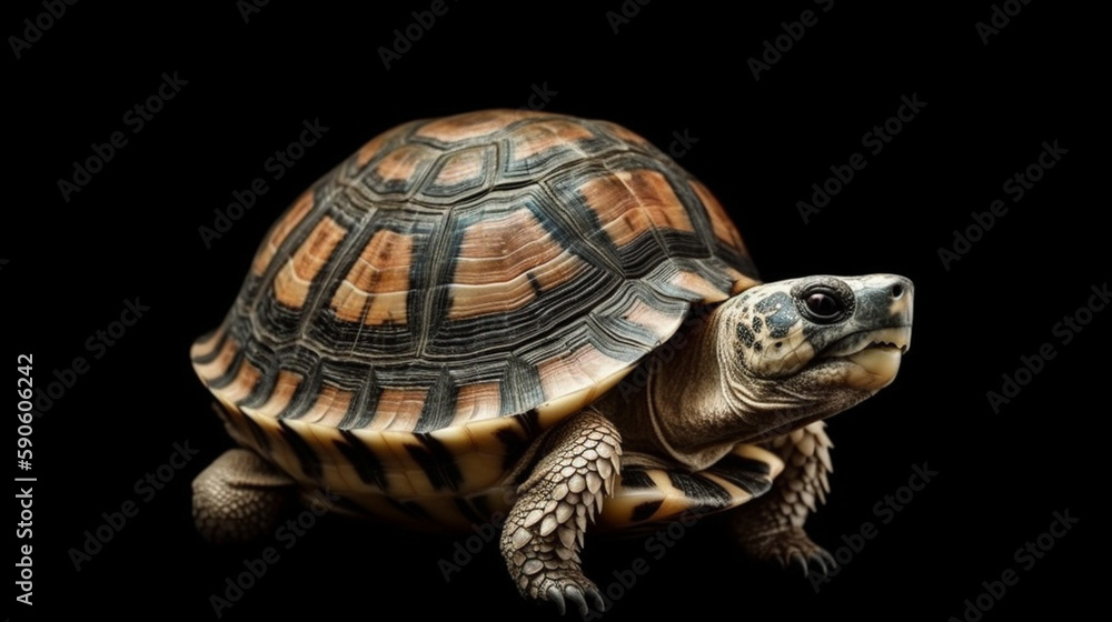 turtle isolated back background Generative AI turtle isolated back background Generative AI