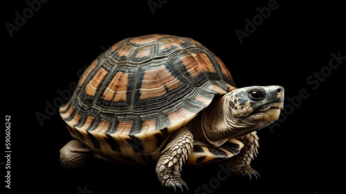 turtle isolated back background Generative AI
