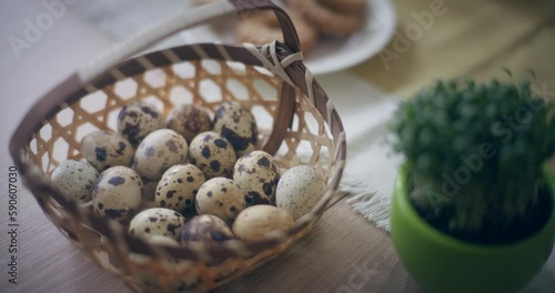 Traditional Easter Eggs Table Easter Holidays photo