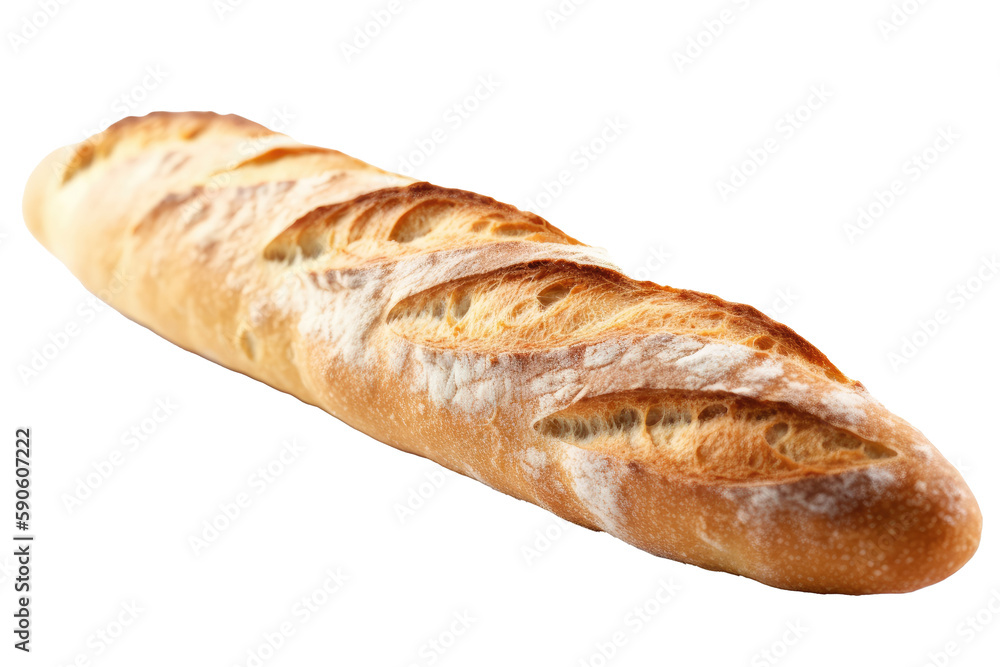 Baguette On Isolated Transparent Background, Png. Generative AI