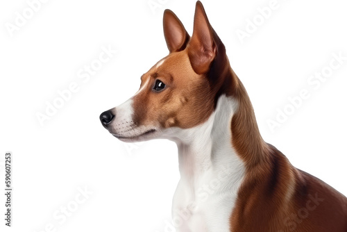 Basenji Dog On Isolated Transparent Background, Png. Generative AI