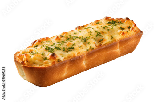 Garlic Bread On Isolated Transparent Background, Png. Generative AI