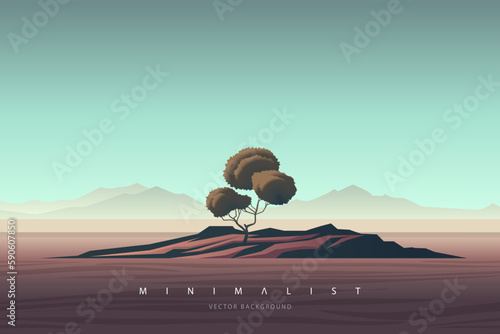 Minimalist landscape aesthetic background wallpaper. Creative modern paint. Abstract nature art contemporary mountain poster. Hand drawn vector illustration for prints decoration wall arts and canvas