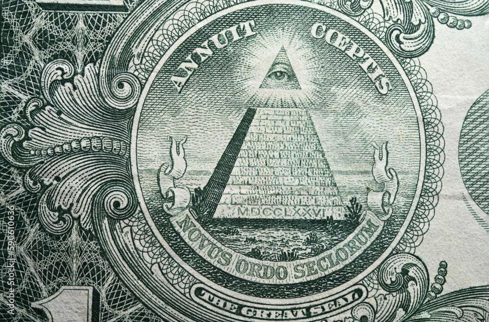 pyramid extreme closeup print one dollar banknote pyramid extreme closeup print one dollar banknote