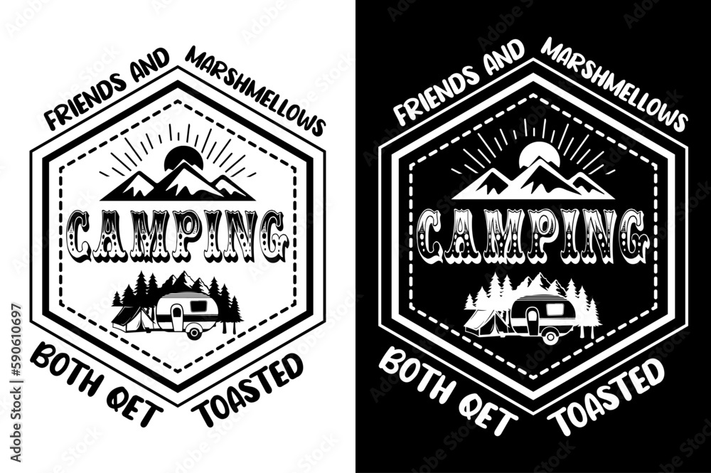 Obraz premium Camping Typography Quotes t shirt Vector illustration design