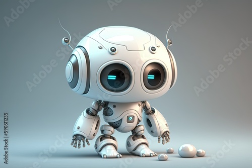 A cute robot with artificial intelligence that can look up a cartoon character. Generative AI