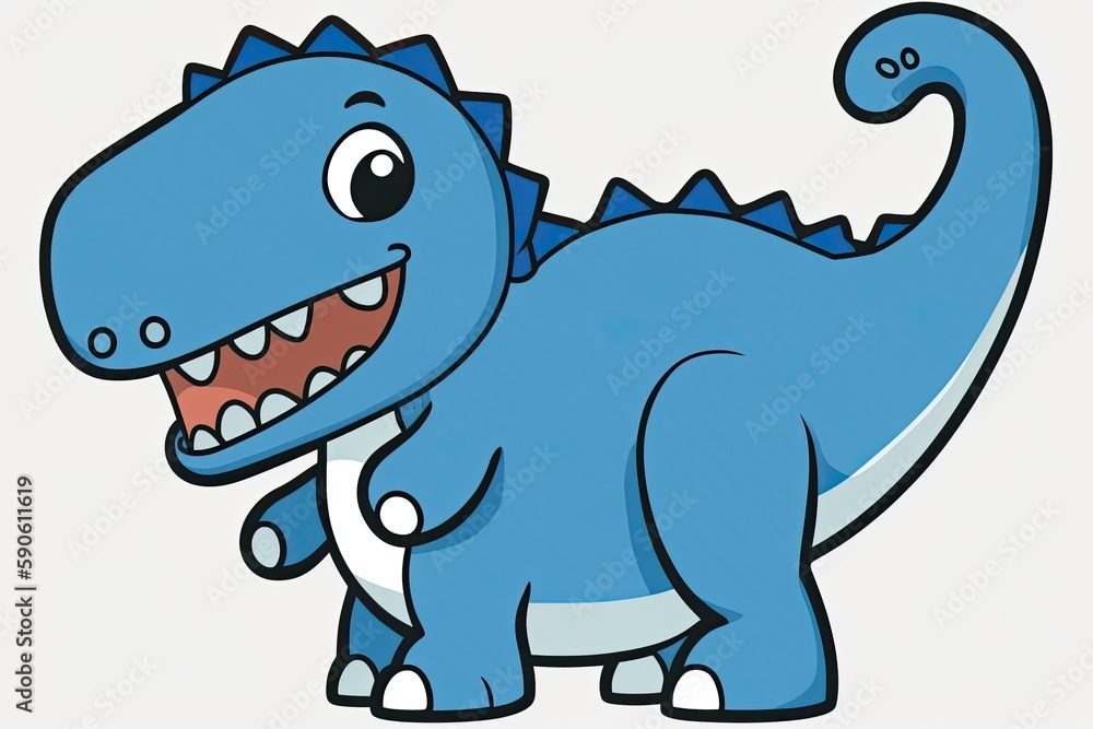 delightful blue dinosaur figurine. Generative AI delightful blue dinosaur figurine. Generative AI