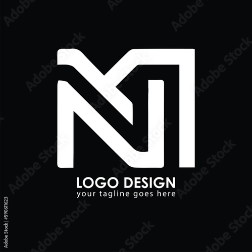 NM MN Logo Design, Creative Minimal Letter MN NM Monogram photo