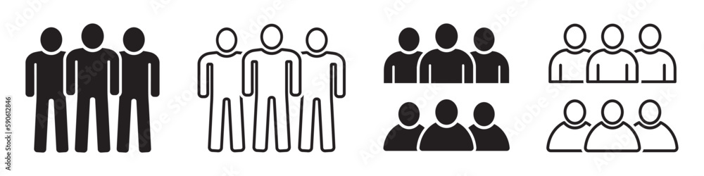 Set of team icons. Person symbol, group people. People in trendy flat style, vector. Set of team icons. Person symbol, group people. People in trendy flat style, vector.