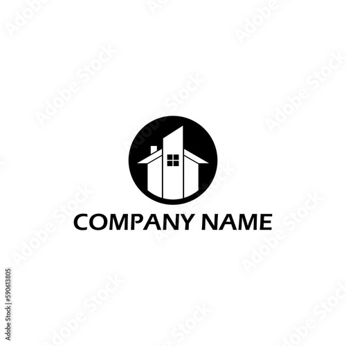 Real estate logo, simple logo design isolated on transparent background